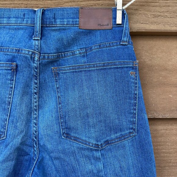 Madewell Cali Denim Boot Womens Cropped Jeans Size 28 With Raw Hem Blue Stretch - Picture 11 of 14